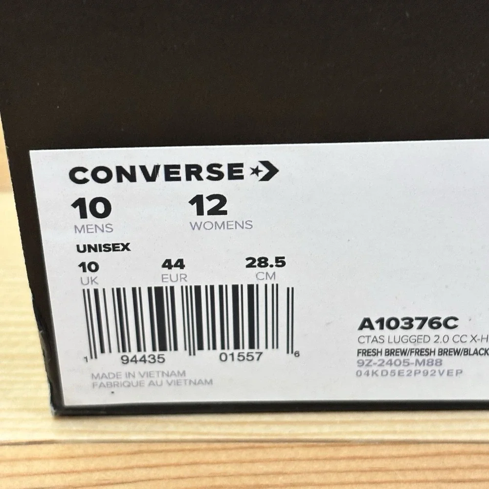 Converse Chuck Taylor All Star Lugged Platform 2.0 Waterproof A10376C Men Sz 10